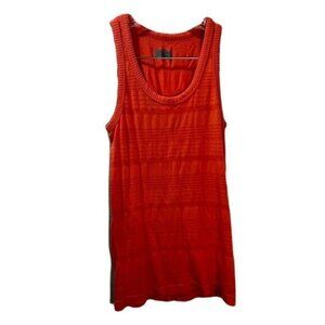 Athleta XS Sleeveless Ribbed Tank Top Red Lightweight Stretchy Fabric Womens Act